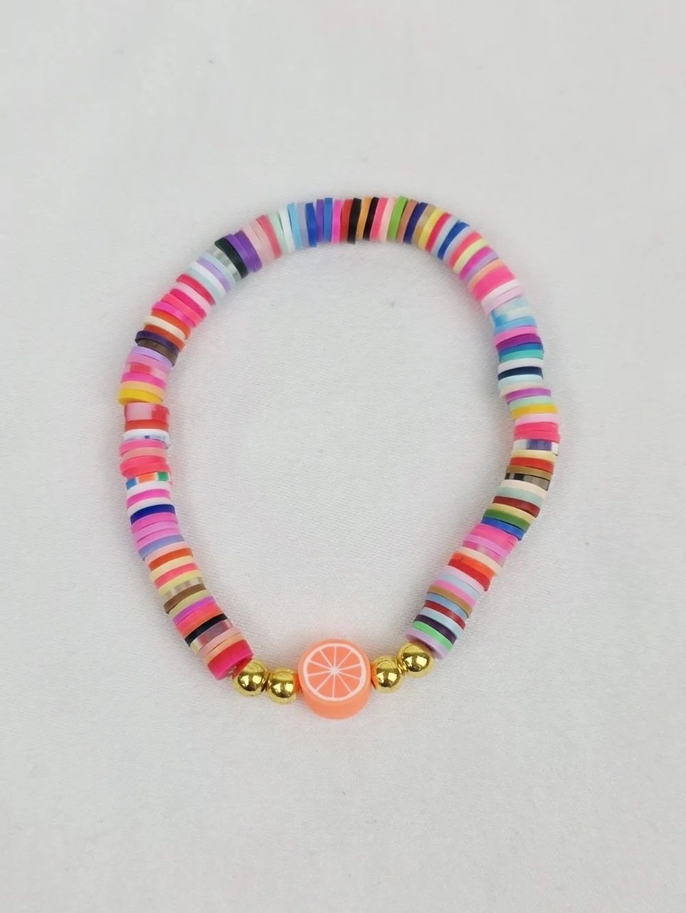 Handmade Clay Bead Multi Color Fruit  Bracelet